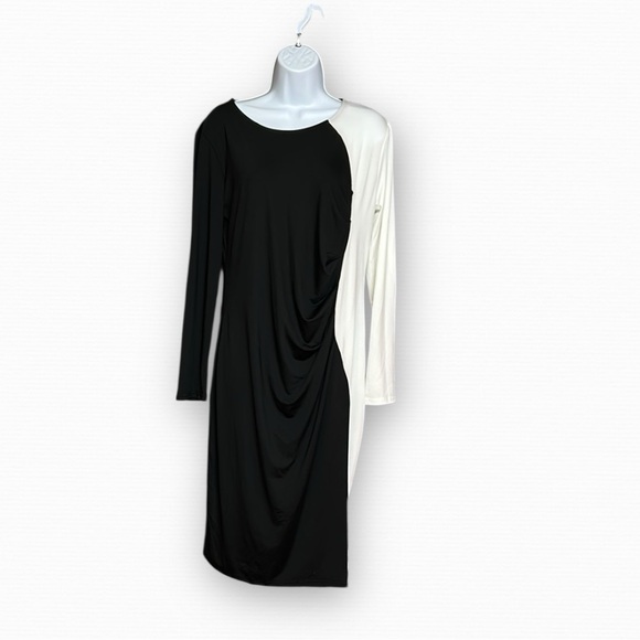 Dresses & Skirts - Elegant Black and White Long Sleeve Dress